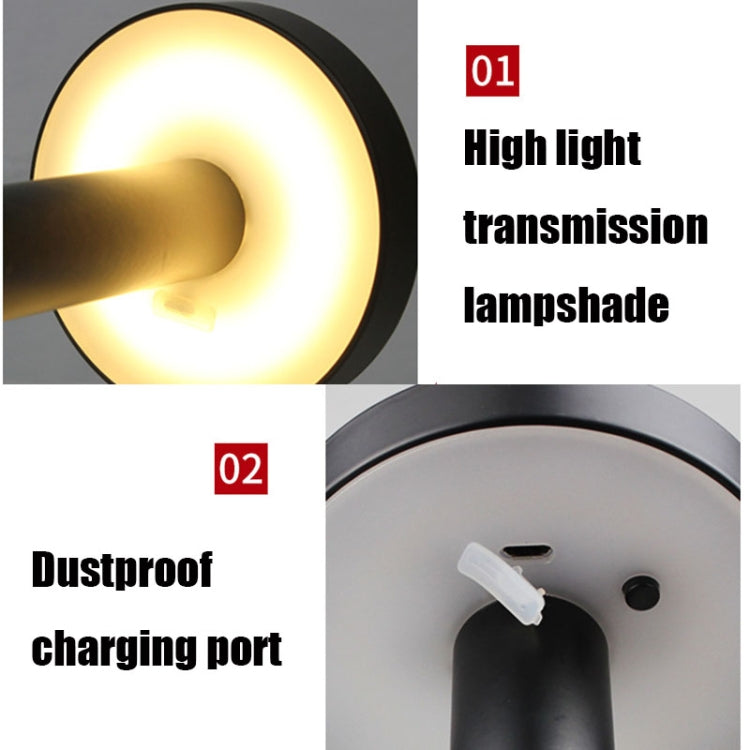 Đèn bàn LED chống nước bảo vệ mắt BC965 cho học sinh, đèn bàn cạnh giường, đèn bàn quầy bar, màu đen, trắng, họa tiết cẩm thạch mực