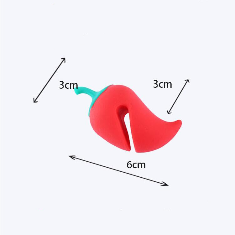 Dụng cụ chống tràn nắp nồi hình quả ớt nhỏ bằng silicone, nắp nồi nâng cao chống tràn, hình quả ớt