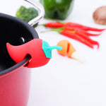 Dụng cụ chống tràn nắp nồi hình quả ớt nhỏ bằng silicone, nắp nồi nâng cao chống tràn, hình quả ớt