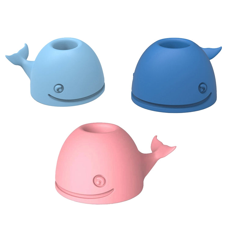 Bộ 3 giá đỡ bàn chải đánh răng silicone hình cá voi để bàn văn phòng, màu hồng, xanh đậm, xanh nhạt
