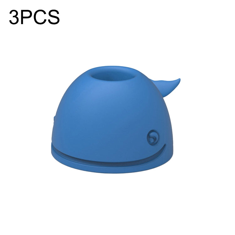 Bộ 3 giá đỡ bàn chải đánh răng silicone hình cá voi để bàn văn phòng, màu hồng, xanh đậm, xanh nhạt