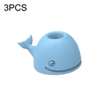 Bộ 3 giá đỡ bàn chải đánh răng silicone hình cá voi để bàn văn phòng, màu hồng, xanh đậm, xanh nhạt