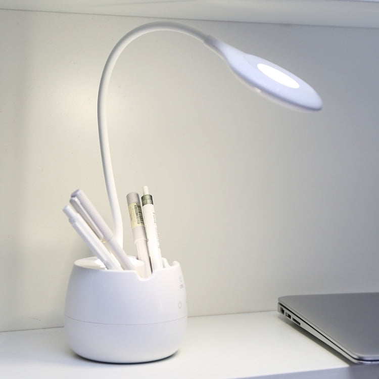 Đèn bàn sạc USB Deli 4326 điều chỉnh 3 cấp độ có vòng kèm giá đỡ bút