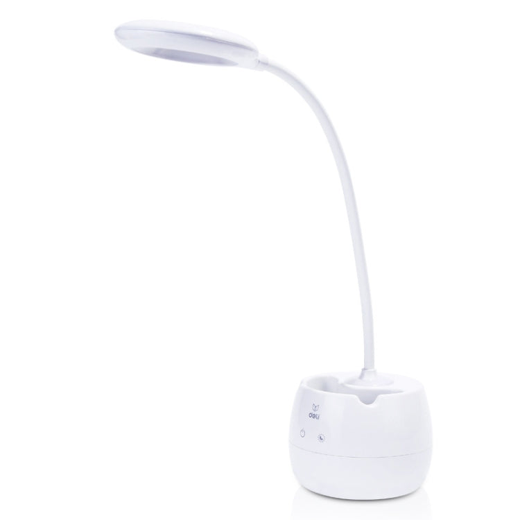 Đèn bàn sạc USB Deli 4326 điều chỉnh 3 cấp độ có vòng kèm giá đỡ bút
