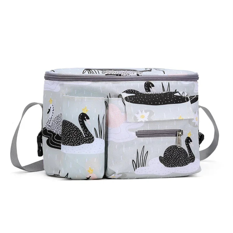 Túi treo xe đẩy đa năng đựng đồ cho bé, Ngựa trắng nhỏ, Nấm hoa, Gấu đu đưa, Alpaca vàng, Thiên nga đen