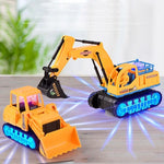 Đồ chơi xe đào điện mô phỏng có đèn và nhạc cho trẻ em, Phong cách:, Xe công trình