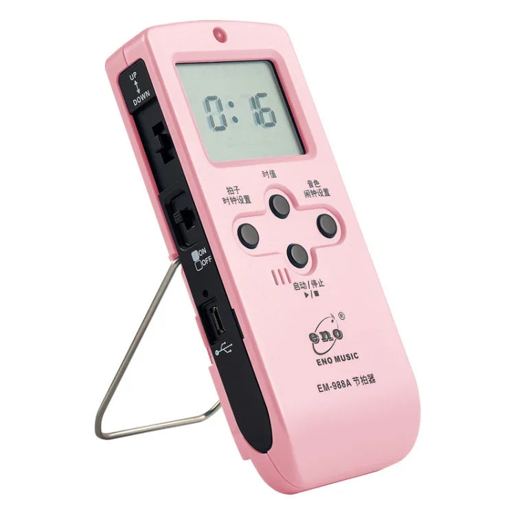 Metronome điện tử hát ENO EM-988A có thể sạc lại cho Piano/Đàn Guitar/Trống/Đàn Cổ Cầm/Đàn Violin, EM-988A (Màu hồng)