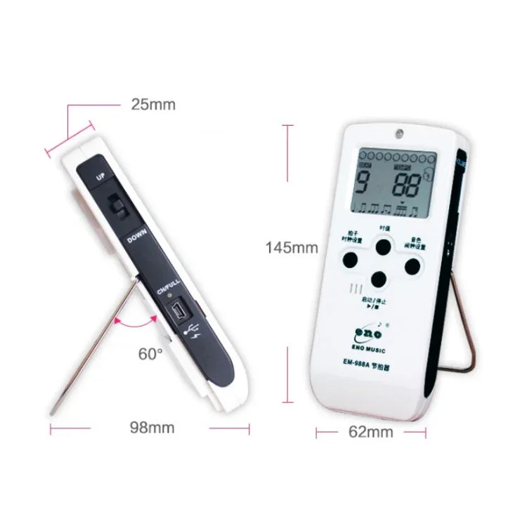 Metronome điện tử hát ENO EM-988A có thể sạc lại cho Piano/Đàn Guitar/Trống/Đàn Cổ Cầm/Đàn Violin, EM-988A (Màu hồng)