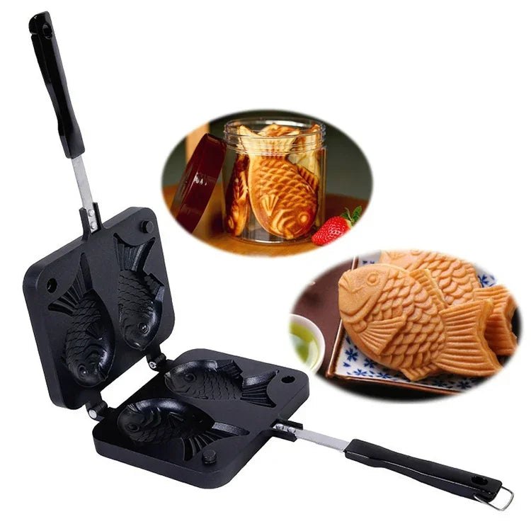 Khuôn bánh waffle hình cá, Khuôn nướng bánh cá chép biển, Dụng cụ gia đình, Khuôn waffle hình cá