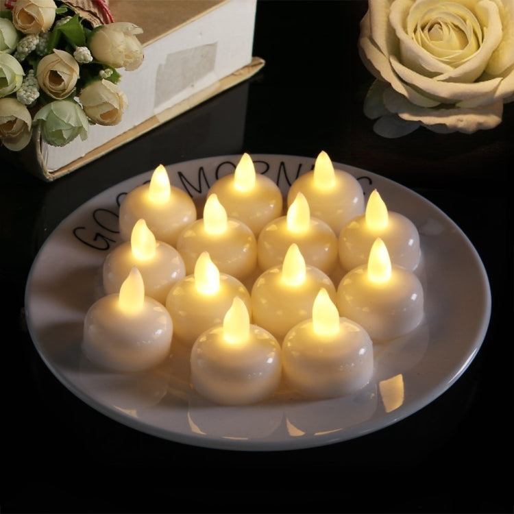 12 cây nến chống nước SPA vòi sen trang trí ánh sáng nến nổi LED, ánh sáng trắng ấm, ánh sáng trắng mát, ánh sáng vàng