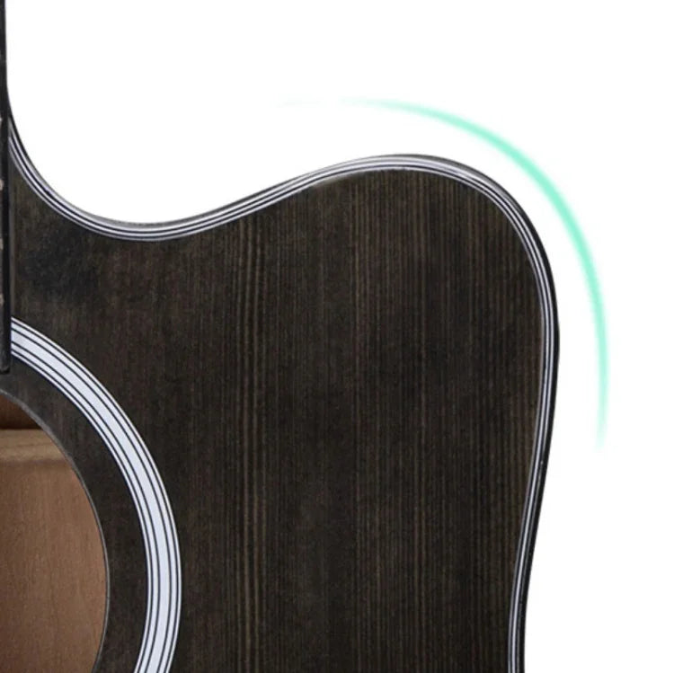 Đàn guitar acoustic dân gian cho người mới bắt đầu luyện tập và giảng dạy nhạc cụ dây, 41 inch (Màu đen), 41 inch (Màu vàng hoàng hôn)