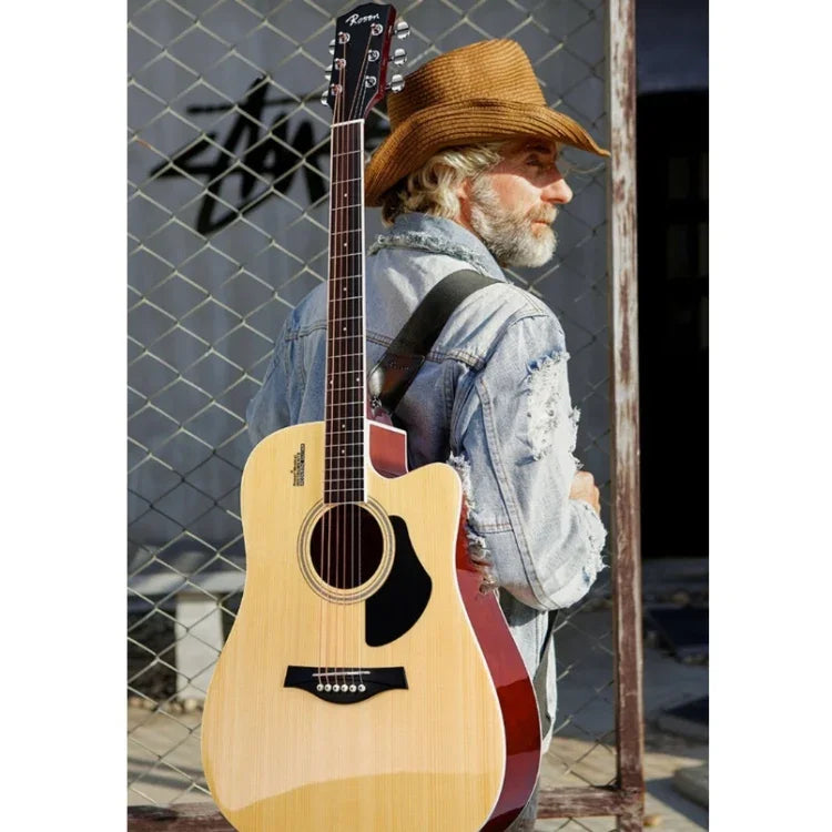 Đàn guitar acoustic dân gian cho người mới bắt đầu luyện tập và giảng dạy nhạc cụ dây, 41 inch (Màu đen), 41 inch (Màu vàng hoàng hôn)