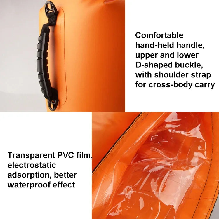 Ba lô chống nước 60L LUCKSTONE cho leo núi và trượt sông ngoài trời, túi đeo vai, túi bơi bơm hơi, túi xách xô, 60L