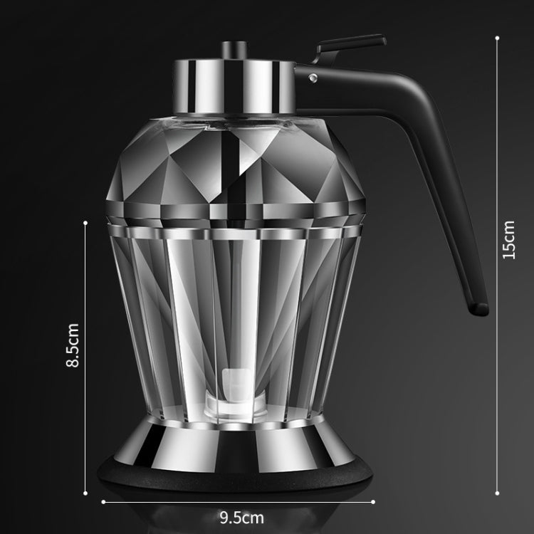 Bình dầu hình kim cương bằng thủy tinh chống bụi, chai đựng giấm dầu đa năng bấm một lần cho nhà bếp, bình dầu hình kim cương
