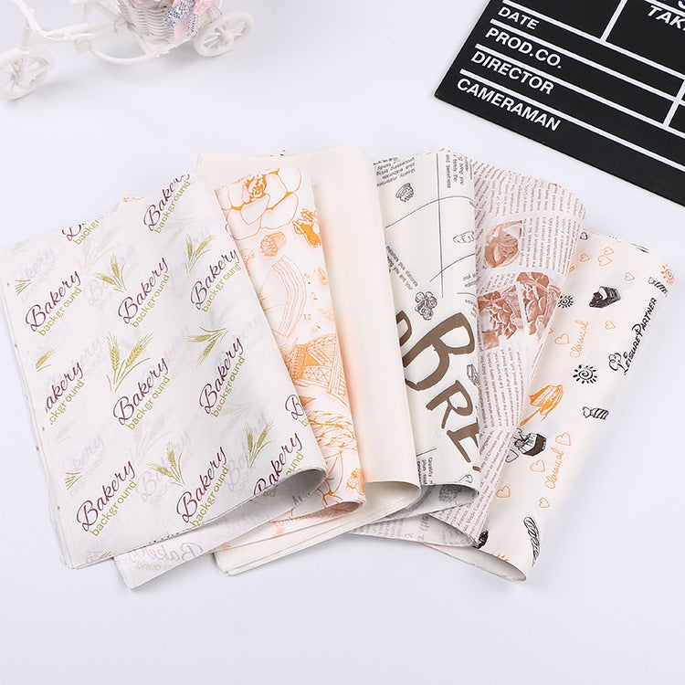 100 tờ / gói Giấy chống dầu cho bánh, giấy đóng gói, giấy đĩa, giấy hamburger, màu: Báo cổ điển, Báo cổ điển, Màu bánh ngọt, Tháp cam, Tiếng Anh trắng, Tiếng Anh cà phê, Tiếng Anh lúa mì, Trắng tinh khiết, Giấy kraft dày, Tháp xám