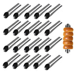 Bộ 20 khuôn bánh sừng bò xoắn đôi đầu nghiêng bằng thép không gỉ, chống dính, dụng cụ làm bánh sừng bò