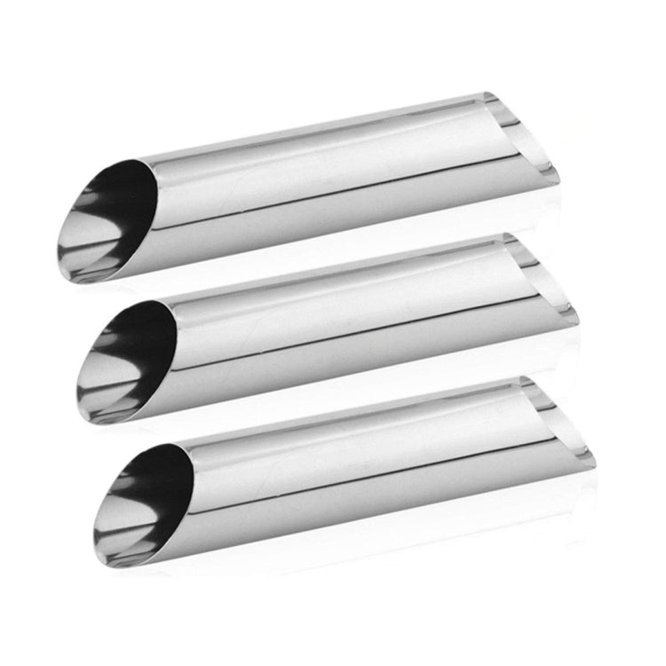 Bộ 20 khuôn bánh sừng bò xoắn đôi đầu nghiêng bằng thép không gỉ, chống dính, dụng cụ làm bánh sừng bò