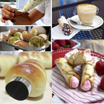 Bộ 20 khuôn bánh sừng bò xoắn đôi đầu nghiêng bằng thép không gỉ, chống dính, dụng cụ làm bánh sừng bò