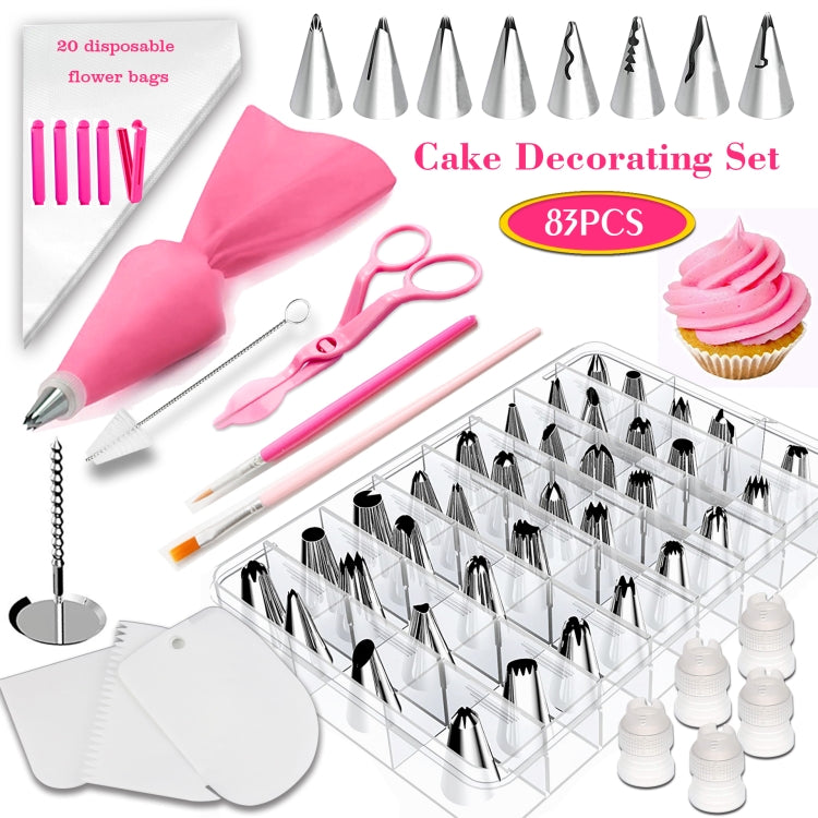 Bộ Dụng Cụ Trang Trí Bánh 83 trong 1 Dụng Cụ Nướng Miệng Trang Trí Kem Và Tô Màu Bánh Ngọt, 83 Chiếc/Bộ