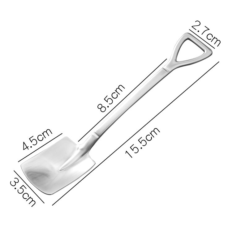 Muỗng Xẻng Đầu Vuông Dễ Thương Phong Cách Cổ Điển Thép Không Gỉ 410