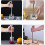 Dùi đập đá bào, que nghiền đá bào cho bartender, 23x4x1cm nhỏ, 29.8x4x1.3cm lớn