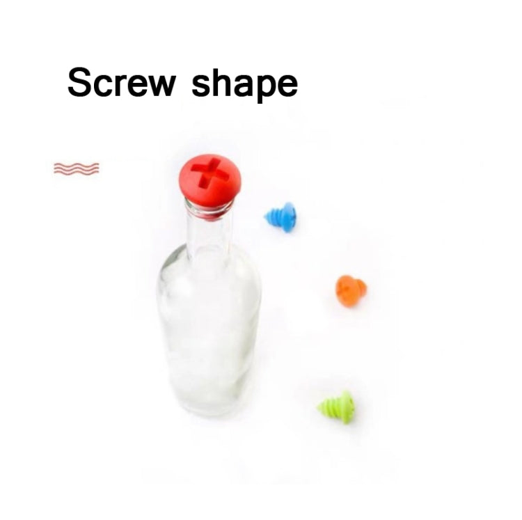 5 Nút Chai Bảo Quản Rượu Vang Đỏ Hình Vít Bằng Silicone Giao Màu Ngẫu Nhiên, Hình Vít