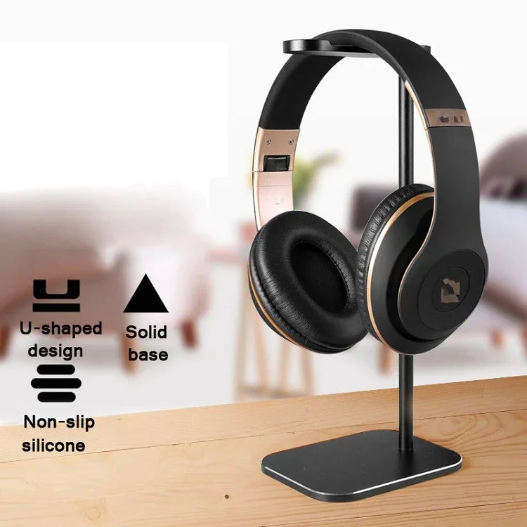 Z9 Headset Aluminum Alloy Bracket Internet Cafe Headset Display Stand, black, Silver, Rose Gold