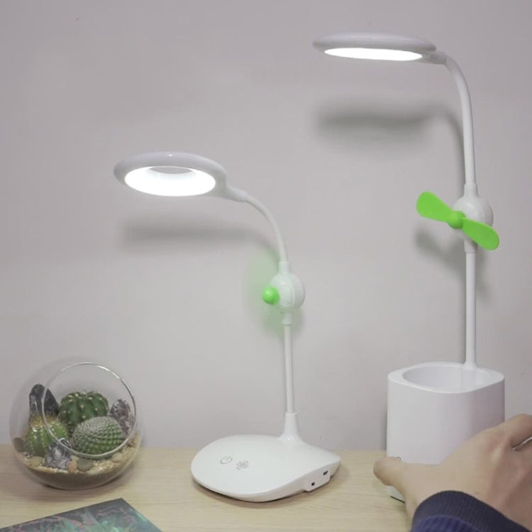 Đèn bàn quạt LED WS-8010, đèn bàn cạnh giường USB gấp được, giọt nước, vòng, giá đỡ bút cánh quạt trắng, giá đỡ bút cánh quạt vàng, giá đỡ bút cánh quạt xanh dương, giá đỡ bút cánh quạt xanh lá