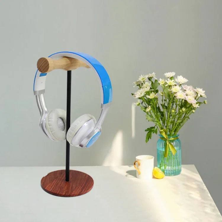Giá đỡ tai nghe gắn đầu bằng kim loại và gỗ Creative, thanh kim loại một mặt màu trắng, thanh kim loại một mặt màu đen, thanh kim loại hai mặt màu trắng, thanh kim loại hai mặt màu đen