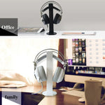 2 PCS Universal Headphone Holder Display Shelf  Internet Cafe Computer Headphone Hanger, White, Black