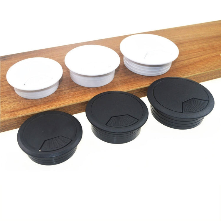 Hộp cáp tròn nhựa ABS nắp lỗ cáp bàn máy tính, kích thước: 80mm (màu trắng), 50mm (màu trắng), 50mm (màu đen), 53mm (màu trắng), 53mm (màu đen), 60mm (màu đen), 60mm (màu trắng), 80mm (màu đen), 80mm (màu trắng)