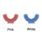 Đầu bàn chải thay thế silicone hình chữ U cho bàn chải điện dùng cho trẻ 2-8 tuổi, màu hồng, xanh dương