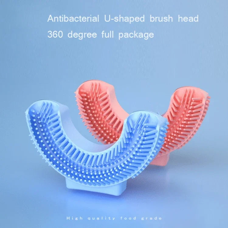 Đầu bàn chải thay thế silicone hình chữ U cho bàn chải điện dùng cho trẻ 2-8 tuổi, màu hồng, xanh dương