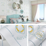 Decal dán tường tự dính 3D hình sao và mặt trăng phong cách Địa Trung Hải cho phòng trẻ em, 0,53 x 3m