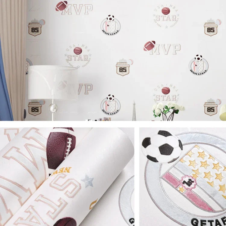 Decal dán tường tự dính 3D hình sao và mặt trăng phong cách Địa Trung Hải cho phòng trẻ em, 0,53 x 3m