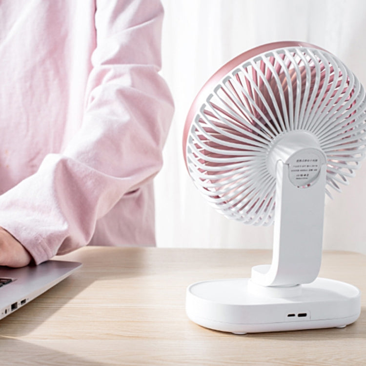 Quạt để bàn tự động lắc D77, quạt yên tĩnh di động cho nhà, văn phòng, ký túc xá, quạt USB, màu ngà, màu hồng nhạt
