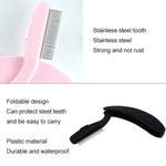 Lược Mi Gấp Mới Dụng Cụ Tách Mi Mascara Nâng Cong Kim Loại, Đen, Hồng