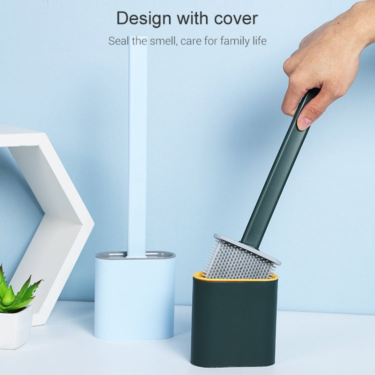 Bàn chải toilet cán dài bằng nhựa mềm TPR làm sạch khử trùng, màu trắng, hồng, xanh nhạt, xanh lá
