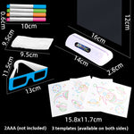 Bảng vẽ huỳnh quang 3D Bảng viết ba chiều phát sáng ma thuật Bảng vẽ nguệch ngoạc Bảng ghép hình chiếu sáng Bảng vẽ trẻ em, kiểu:, Bảng vẽ trung bình (phiên bản không gian), Bảng vẽ trung bình (phiên bản khủng long)