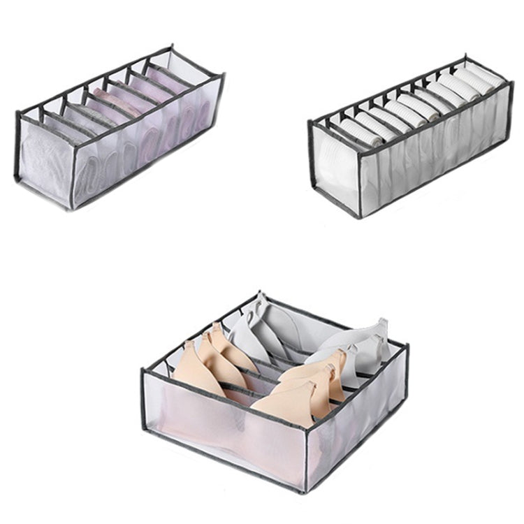 Hộp Đựng Đồ Lót 3 Trong 1 Hộp Đựng Tất Gấp Gọn Gia Đình, Màu Be, Xám