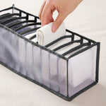 Hộp Đựng Đồ Lót 3 Trong 1 Hộp Đựng Tất Gấp Gọn Gia Đình, Màu Be, Xám