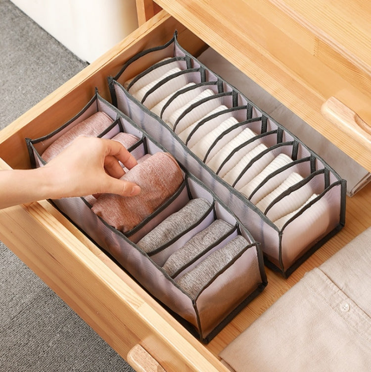 Hộp Đựng Đồ Lót 3 Trong 1 Hộp Đựng Tất Gấp Gọn Gia Đình, Màu Be, Xám