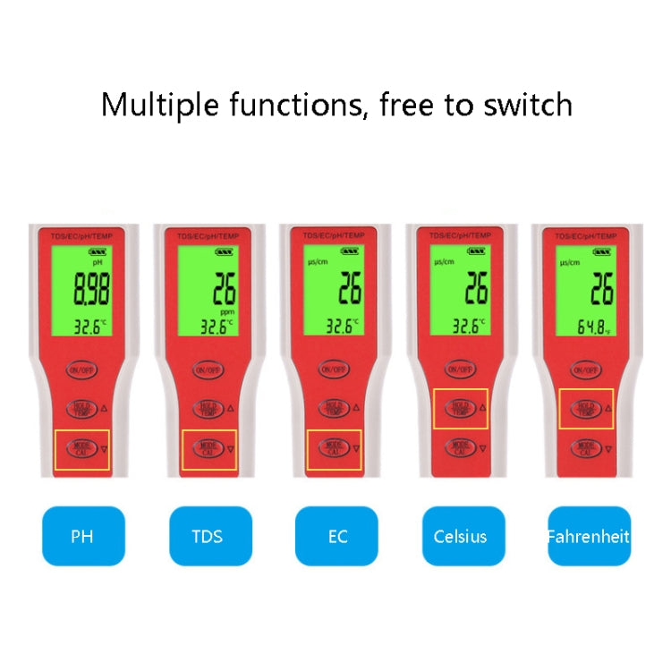 Bút thử nước đa chức năng 4 trong 1 PH/TDS/EC/Nhiệt độ cầm tay, Bút thử 4 trong 1