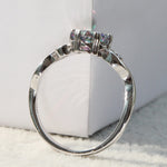 Nhẫn đá quý zircon bảy màu, nhẫn trang sức bạc 925 nguyên khối, size 6, 7, 8, 9, 10