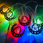 Eid Al-Fitr LED Star and Moon String Lights Ramadan Festival Decoration Lamp, 1.65m 10 LEDs, 3m 20 LEDs