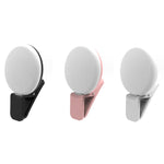 2 cái đèn chiếu sáng điện thoại di động, đèn LED chụp ảnh selfie, màu trắng, hồng, xanh dương, đen