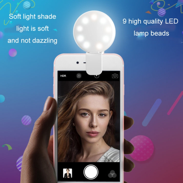 2 cái đèn chiếu sáng điện thoại di động, đèn LED chụp ảnh selfie, màu trắng, hồng, xanh dương, đen