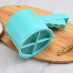 Dụng cụ làm bánh rây bột bán tự động cầm tay tiện lợi, màu xanh dương, cam, trắng, hồng