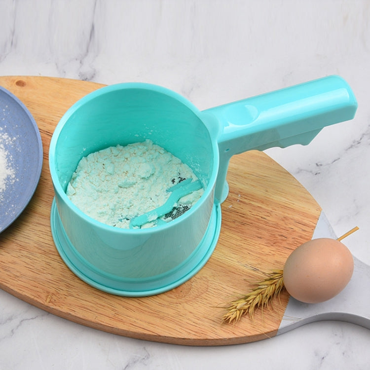 Dụng cụ làm bánh rây bột bán tự động cầm tay tiện lợi, màu xanh dương, cam, trắng, hồng