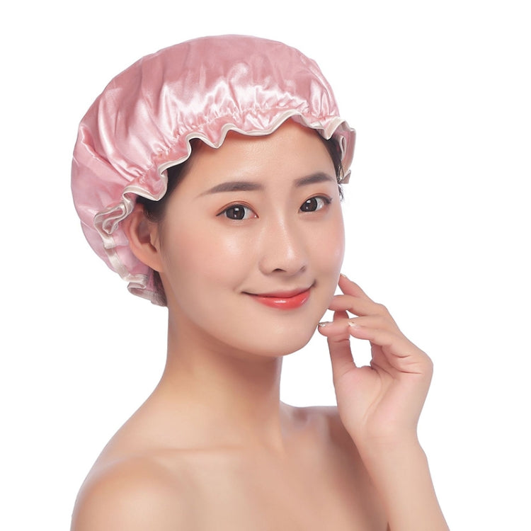 Mũ tắm chống thấm đôi satin dày đẹp cho nữ, màu hồng, vàng, xám
